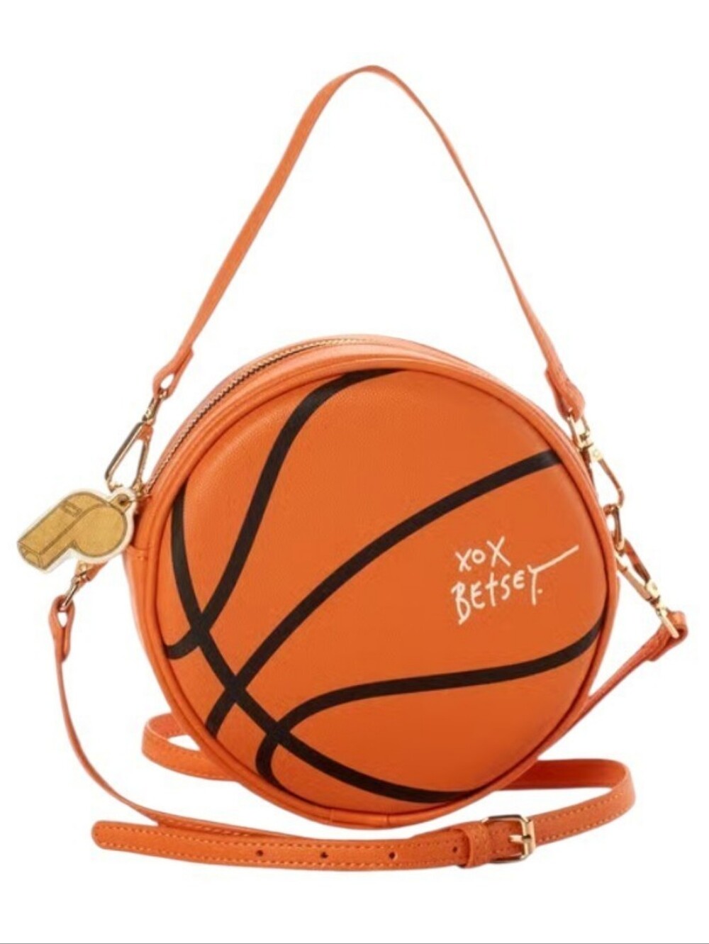 Betsey Johnson Orange Basketball-Shaped Crossbody Bag NEW with Tag